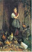 Hans Thoma Huhnerfutterung oil painting picture wholesale